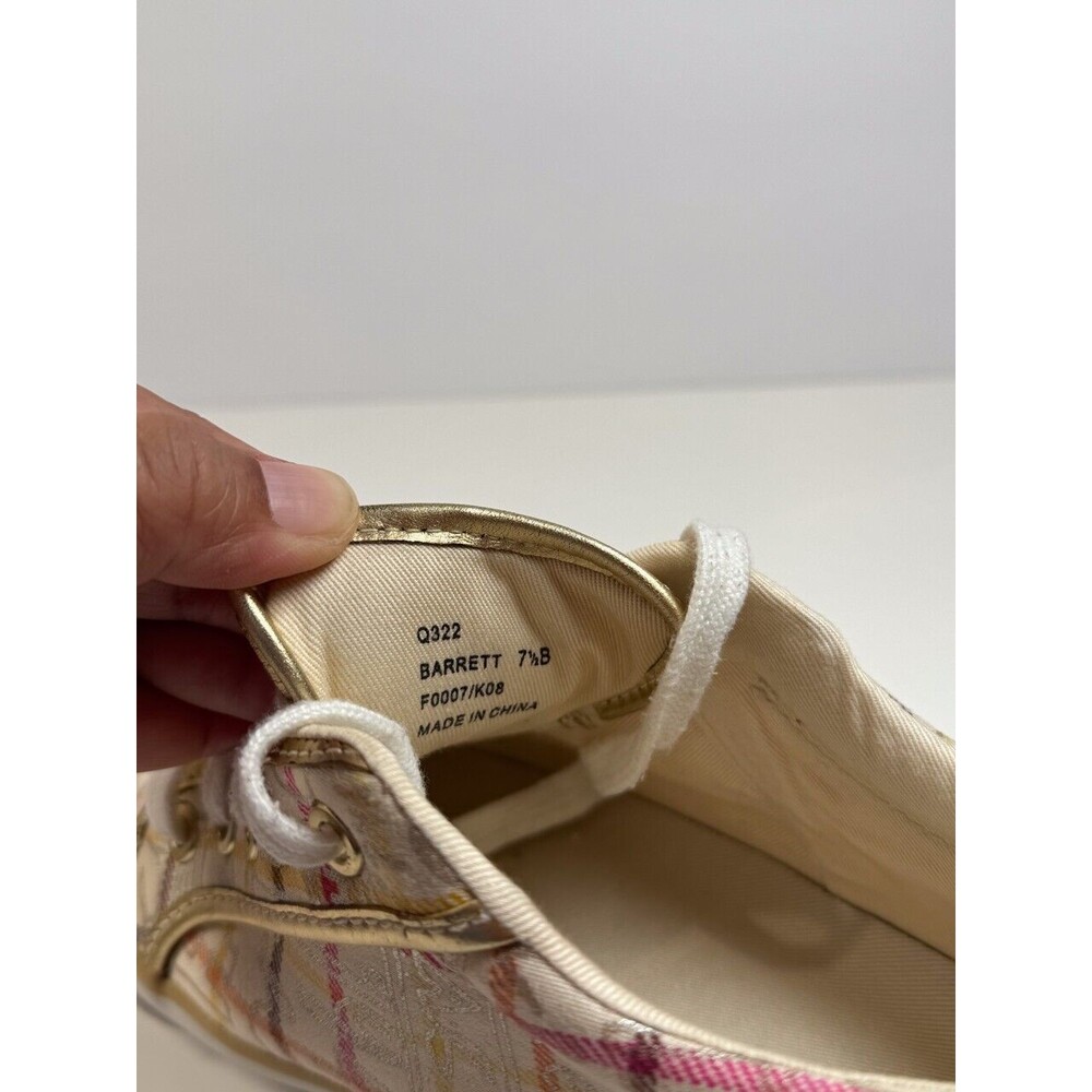 Coach Beige and Gold Plaid Sneakers - Picture 8 of 8